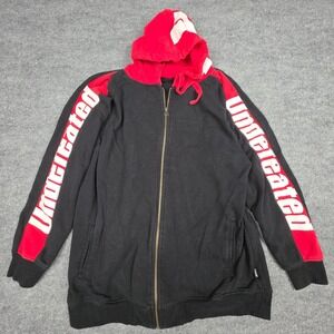 Undefeated UNDFTD Zip Hoodie Sweatshirt Jacket Men's Large Zip Spellout *Marks
